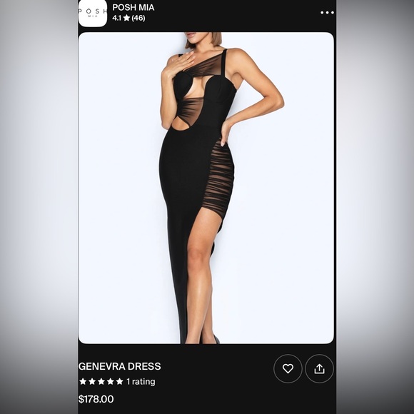 Generva Black Dress by Posh Mia - Picture 1 of 9